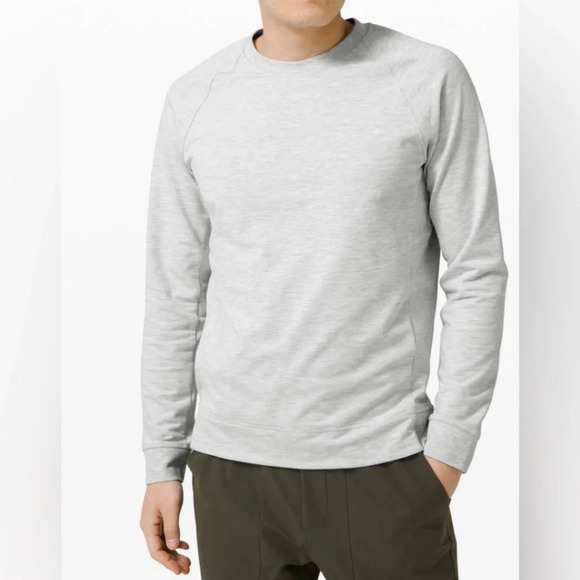 Lululemon City Sweat Crew Heathered Light Grey Size Medium - Picture 1 of 8